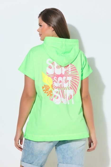 Sweat-shirt à capuche, manches courtes