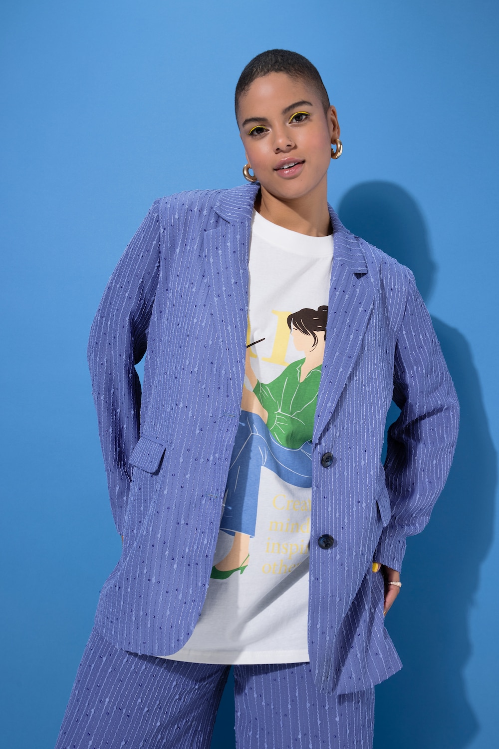 Blazer, oversized, pailletstriber