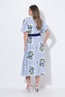 Floral Check Button-Down Short Sleeve Dress