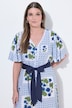 Floral Check Button-Down Short Sleeve Dress