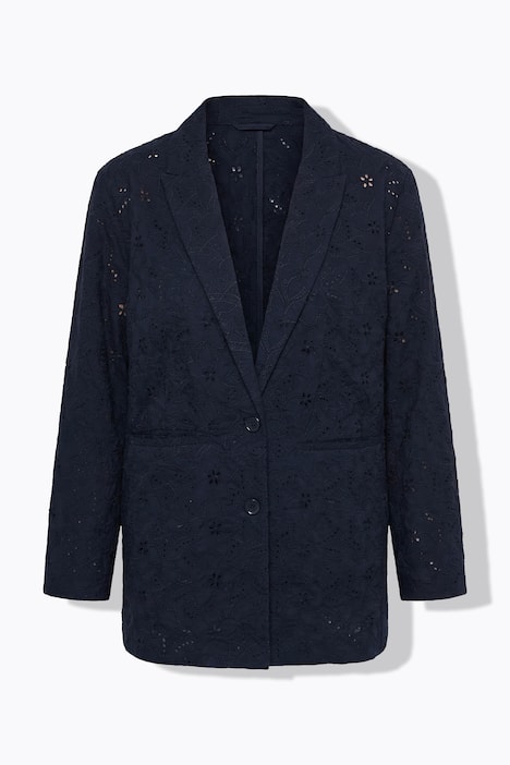 Blazer, oversized, florale Spitze