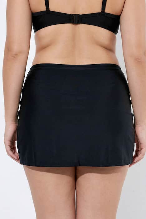 Schwimmrock, Raffung, integrierter Slip