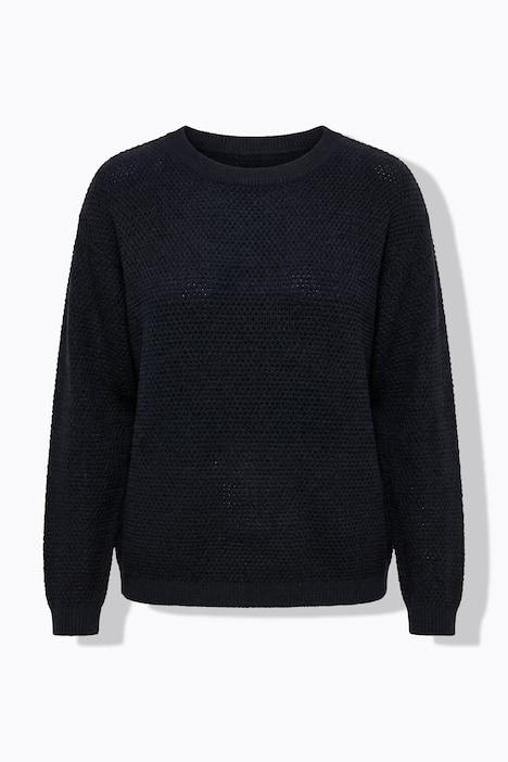 Pullover, Boxy Shape, Lochstrick, Langarm