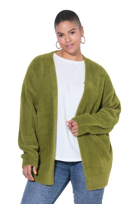 Kardigan, pohodlný střih, hebký úplet, otevřená silueta
