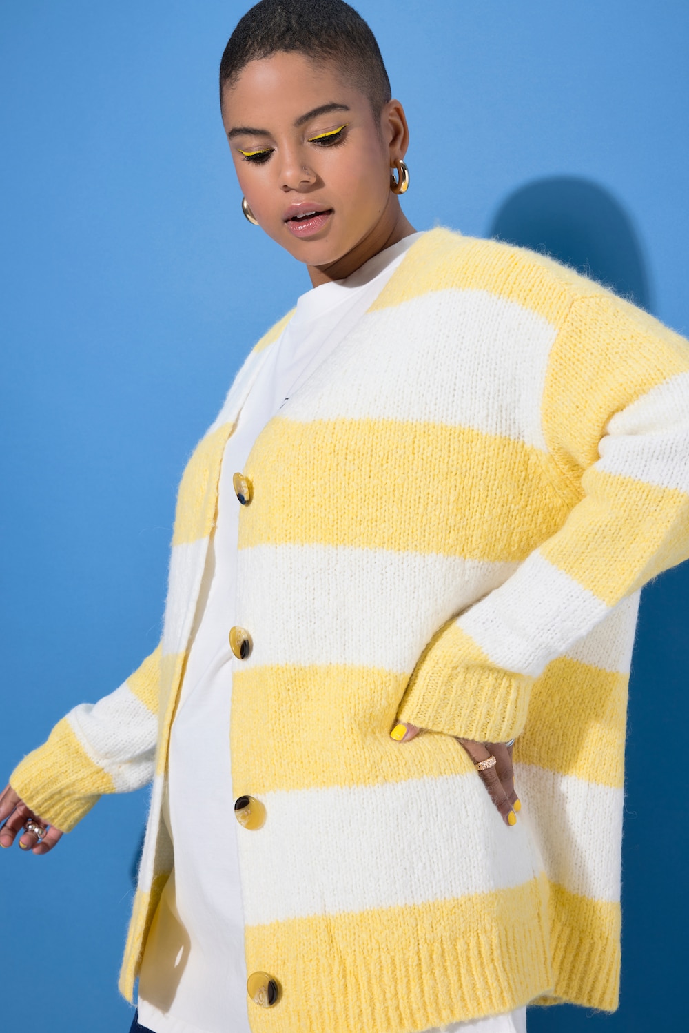 Vest, oversized model, blokstrepen