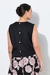 Sleeveless Scuba Knit Rhinestone Button Blouse