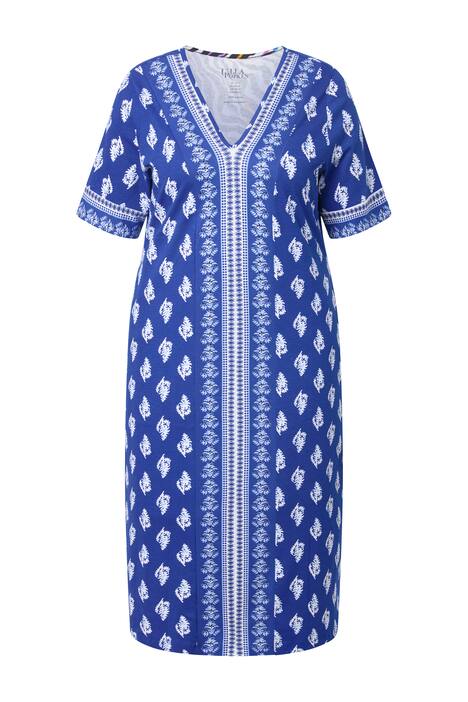 Midi šaty, etnický vzor, V výstřih, polo rukávy