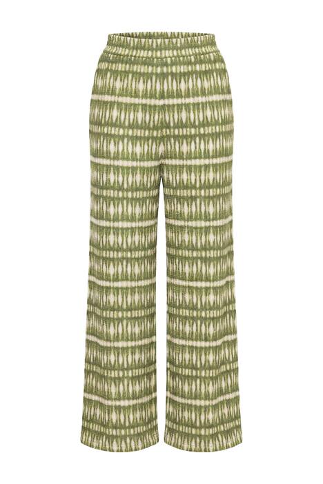 Kalhoty, široké nohavice, texturované a s potiskem, elastický pas