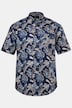 Overhemd, korte mouwen, linnenmix, bloemmotief, opstaande kraag, modern fit, tot 8XL