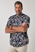 Overhemd, korte mouwen, linnenmix, bloemmotief, opstaande kraag, modern fit, tot 8XL