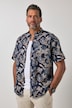 Overhemd, korte mouwen, linnenmix, bloemmotief, opstaande kraag, modern fit, tot 8XL