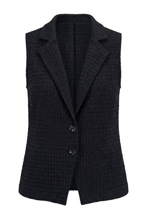 Halenka-vesta, přiléhavý střih, vaflová struktura, klopový límec