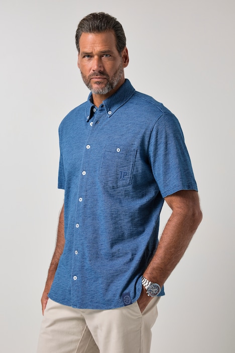 Jerseyhemd, Halbarm, Buttondown-Kragen, Modern Fit, bis 8 XL