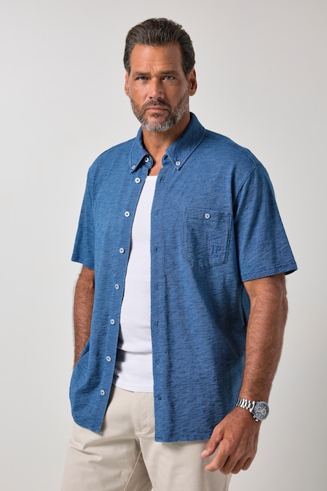 Jerseyhemd, Halbarm, Buttondown-Kragen, Modern Fit, bis 8 XL