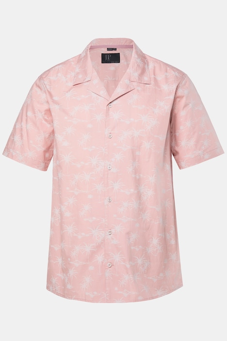 Camisa, manga corta, extraligera, cuello cubano, estampado completo, corte boxy, hasta la 8XL