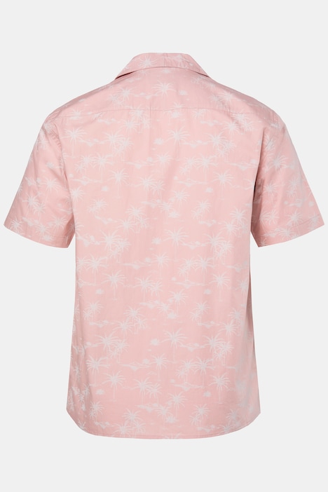Camisa, manga corta, extraligera, cuello cubano, estampado completo, corte boxy, hasta la 8XL
