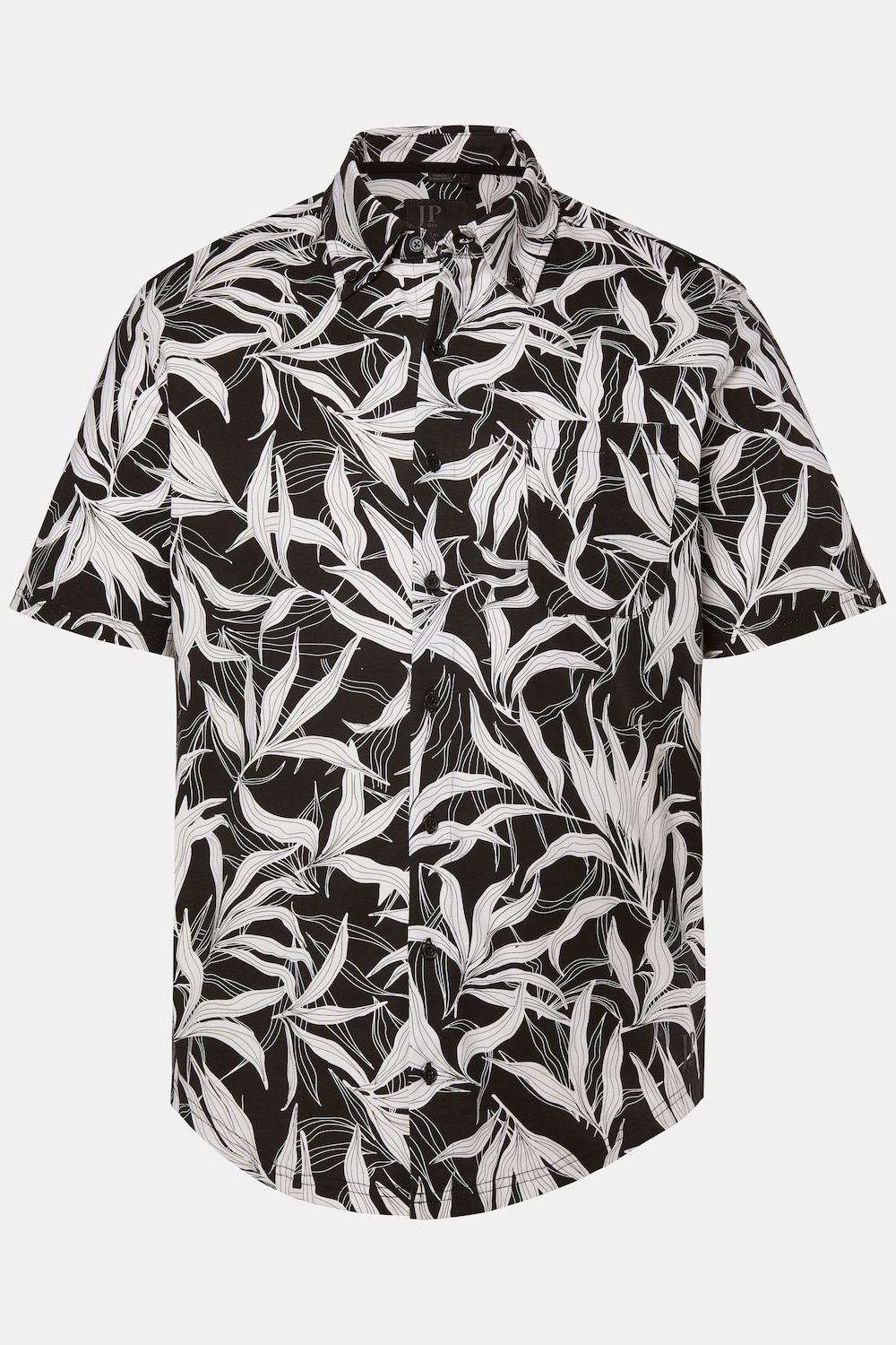 Jersey-Hemd, Halbarm, extraleichter Jersey, Alloverprint, Buttondown-Kragen, Modern Fit, bis 8 XL