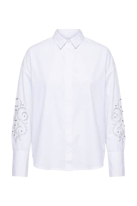 Košile, volný střih, výšivka, výšivka s průstřihy a dekorativními nýty na rukávech