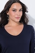 Longshirt, Mesh-Einsatz, Pailletten, V-Ausschnitt, 3/4-Arm