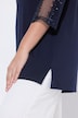 Longshirt, Mesh-Einsatz, Pailletten, V-Ausschnitt, 3/4-Arm