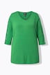 Longshirt, Mesh-Einsatz, Pailletten, V-Ausschnitt, 3/4-Arm