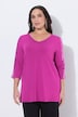 Longshirt, Mesh-Einsatz, Pailletten, V-Ausschnitt, 3/4-Arm