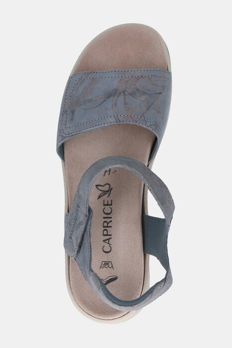 Skórzane sandały Caprice, rzep, wymienna wkładka, tęgość H