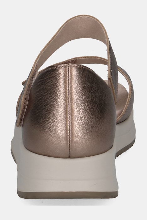 Caprice leren sandalen, uitwisselbaar voetbed met klittenband, wijdte G