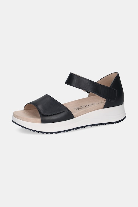 Caprice leren sandalen, uitwisselbaar voetbed met klittenband, wijdte G