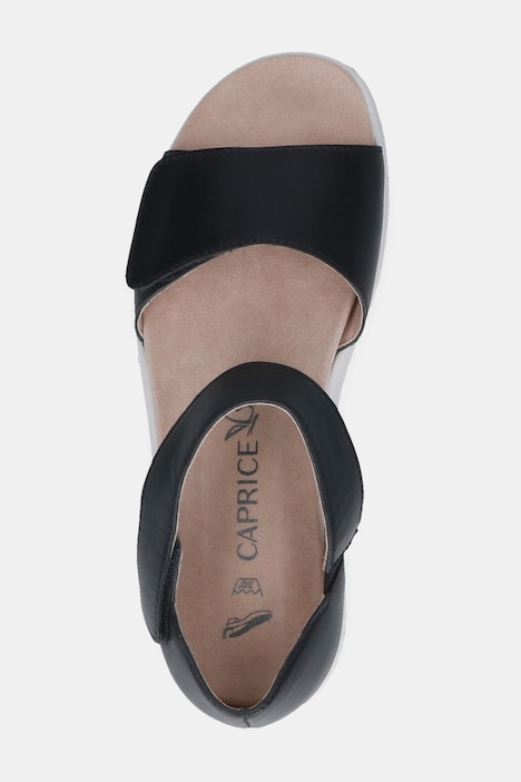 Caprice leren sandalen, uitwisselbaar voetbed met klittenband, wijdte G