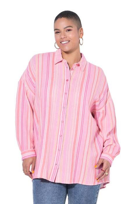 Pruhovaná košile, volný střih, mušelín, dlouhé rukávy