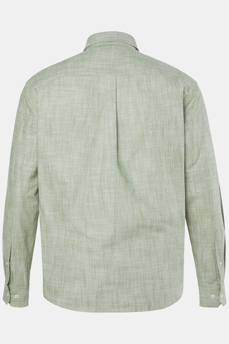 Skjorte i hørlook med klassisk krave og moderne pasform, op til 8XL
