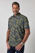Piqué-Hemd, FLEXNAMIC®, Halbarm, Alloverprint, verdeckter Buttondown-Kragen, Modern Fit, bis 8 XL