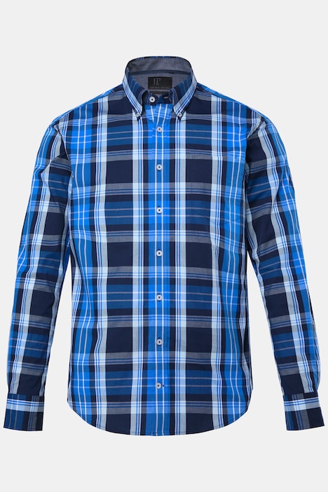 Camicia a quadri, FLEXNAMIC®, maniche lunghe, colletto button-down, modern fit, disponibile fino alla 8XL