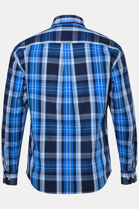 Camicia a quadri, FLEXNAMIC®, maniche lunghe, colletto button-down, modern fit, disponibile fino alla 8XL