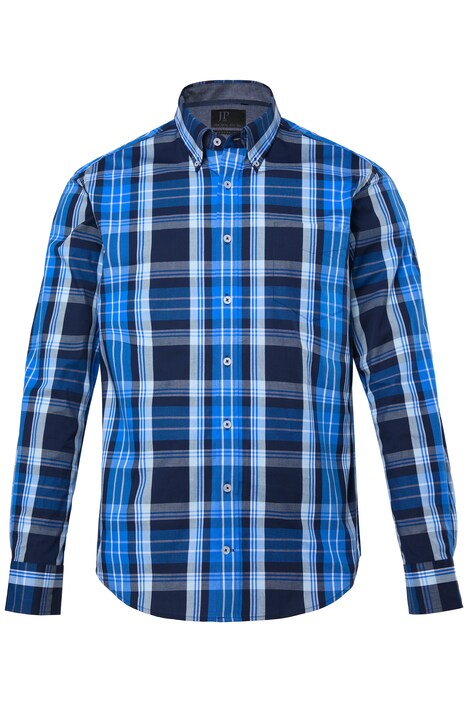 Kostkovaná košile, FLEXNAMIC®, dlouhé rukávy, límec s knoflíky, moderní střih, do velikosti 8XL