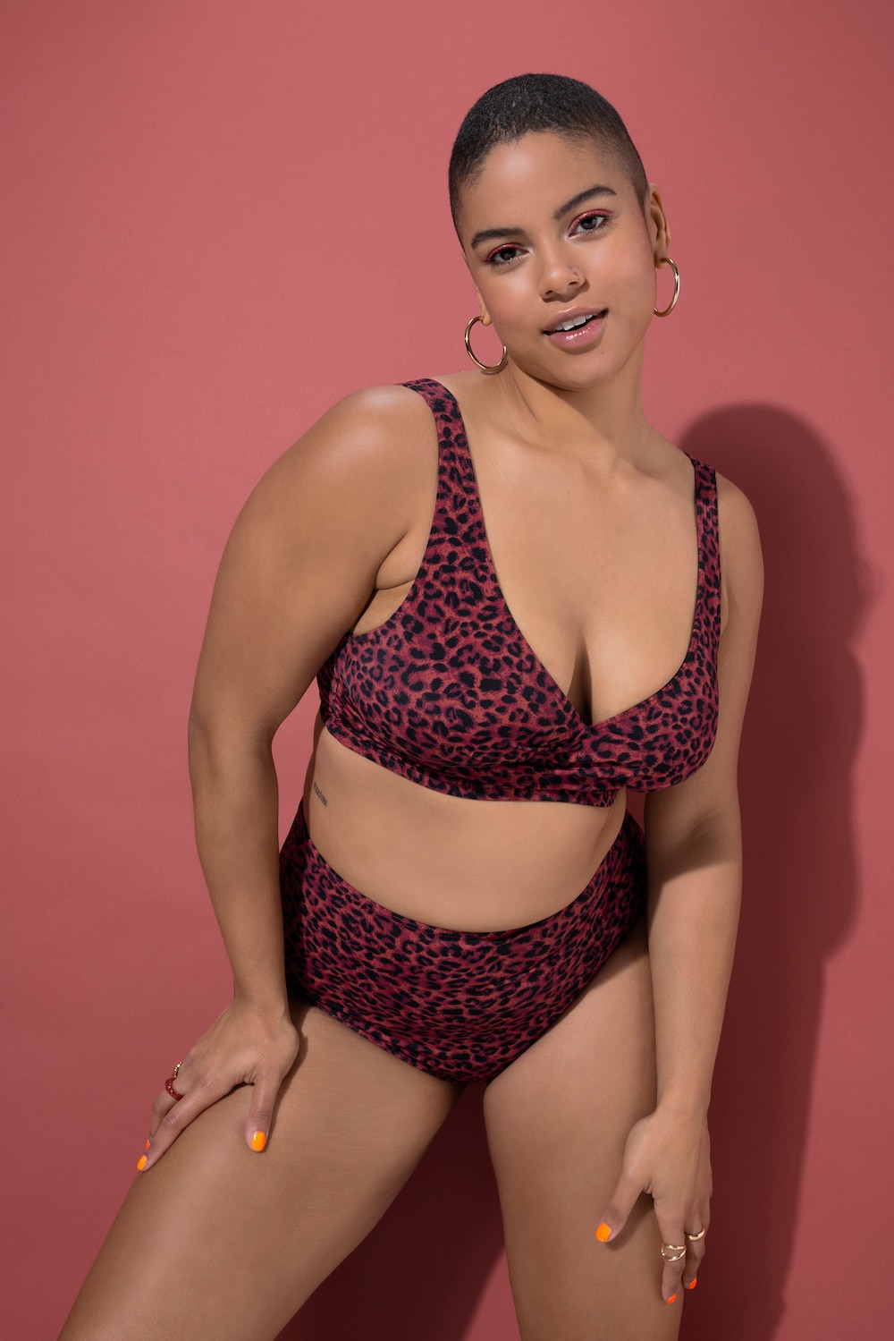 Bikini-Top, Softcups, Color-Leo, Drapierung