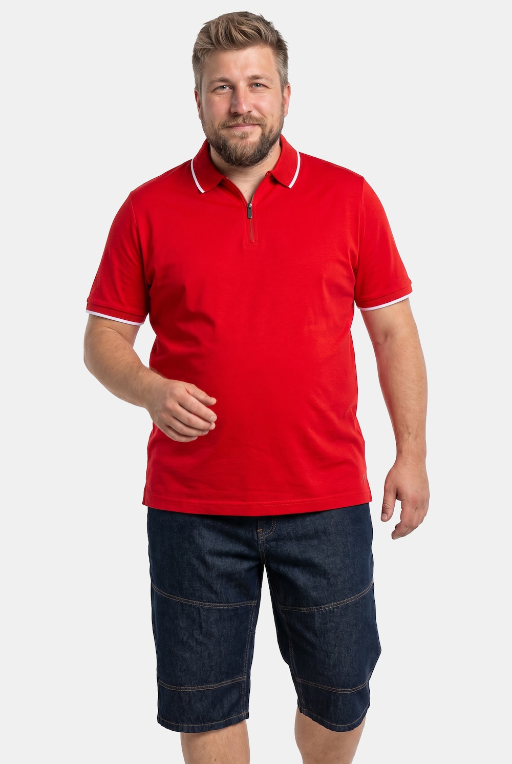 Poloshirt, Halbarm, Jersey, Zipper, bis 8 XL