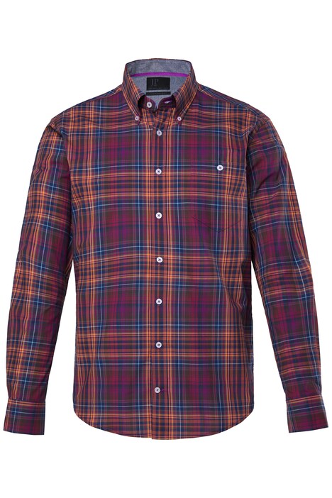 Kostkovaná košile, dlouhé rukávy, košilový límeček s knoflíky, moderní střih, do velikosti 8XL
