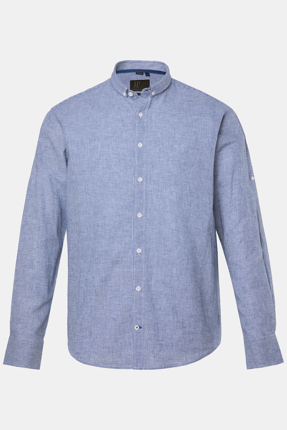 Karohemd, Trachten, Langarm, Leinenmix, Mini-Buttondown-Kragen, Modern Fit, bis 8 XL