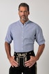 Chemise à carreaux en lin mélangé, s'inspirant des costumes traditionnels bavarois, manches longues et col à pointes boutonnées (petits boutons), coupe Modern Fit - jusqu'au 8 XL