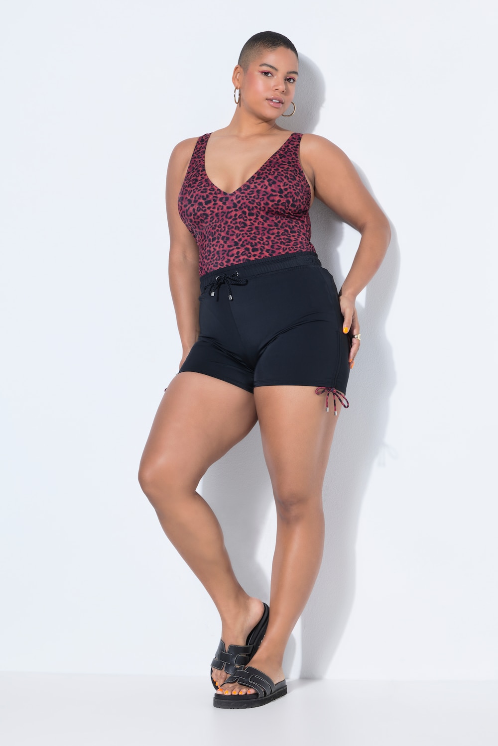 Zwemshort, rimpelingen opzij, elastische tailleband