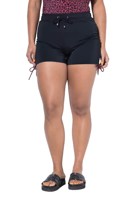 plavkové šortky, boční stahování k nařasení, elastický pas