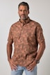 Overhemd, korte mouwen, linnenmix, buttondown kraag, modern fit, tot 8XL