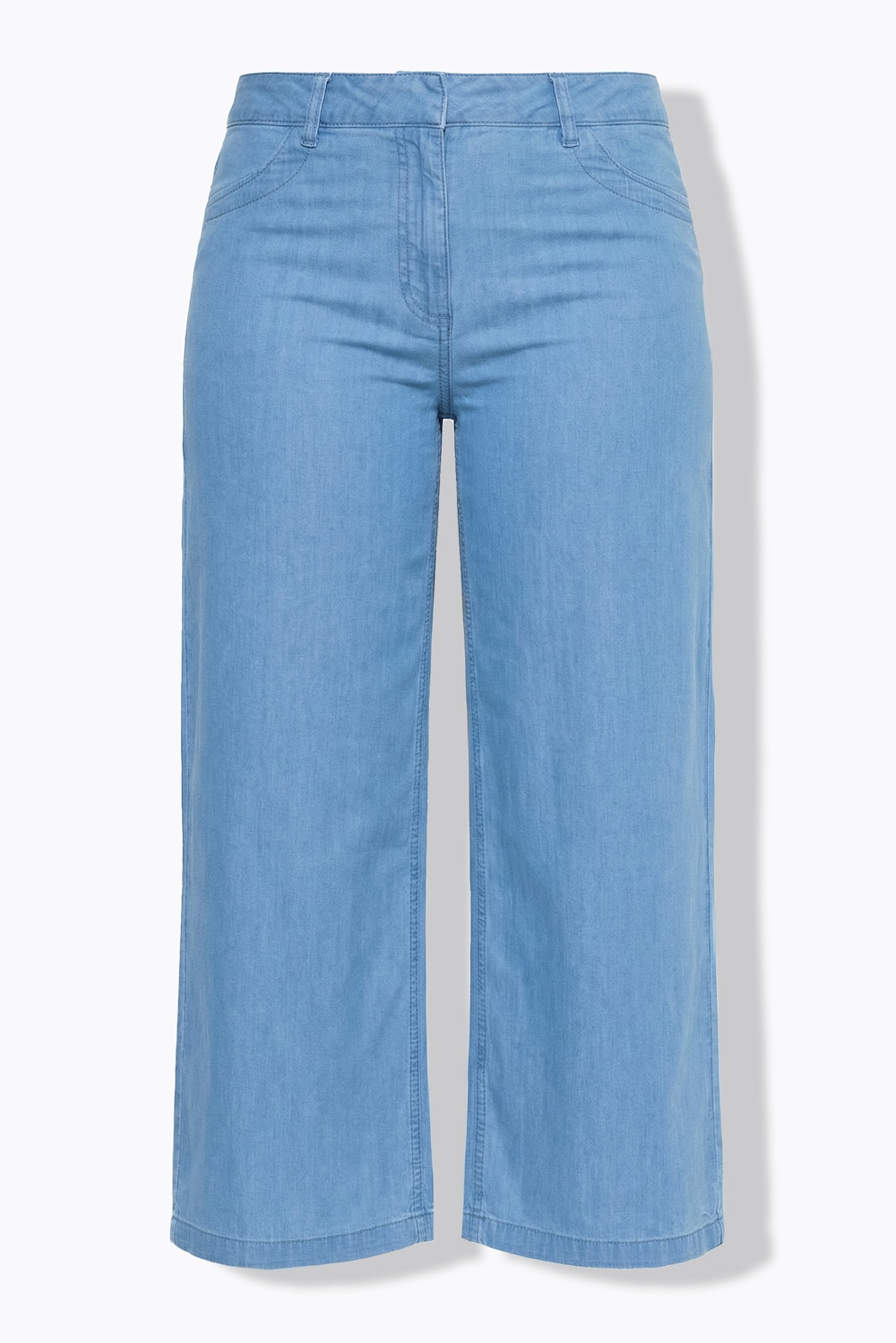 Stora storlekar Jeans i culottemodell Mary med vida ben och komfortlinning, Dam, blå, storlek: 48, Bomull, Ulla Popken