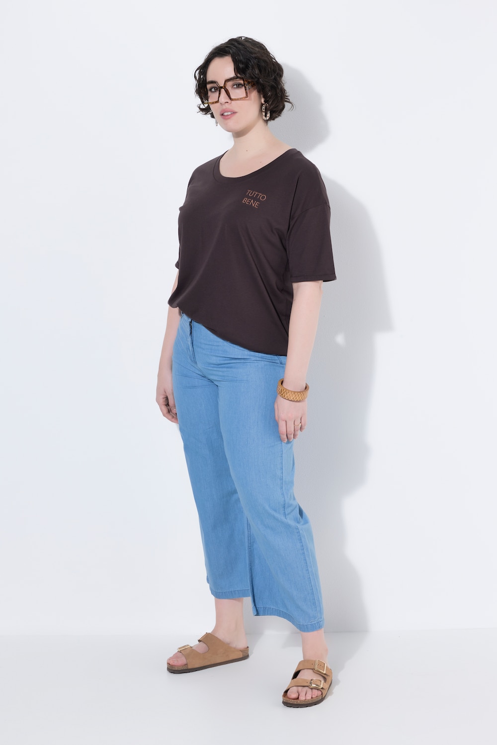 Jeans-Culotte Mary, weites Bein, Komfortbund