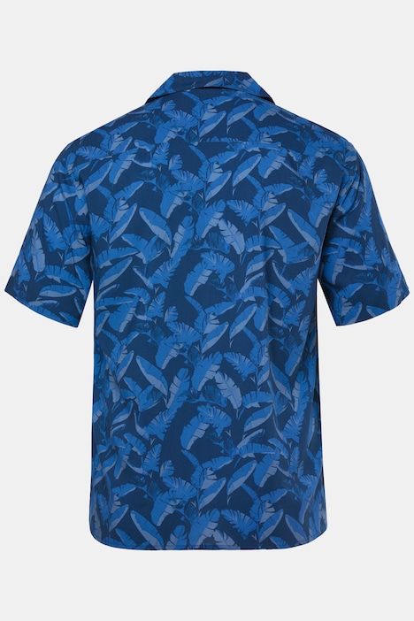 Camisa, manga corta, viscosa, cuello cubano, estampado completo, corte boxy, hasta la 8XL