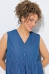 Denim Look Flounce Panel Tank