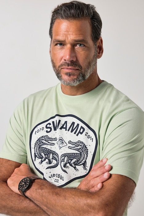 T-shirt, halflange mouwen, print op de borst, tot 8XL