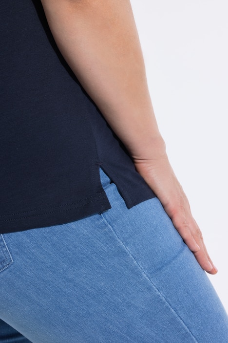 pikeepaita, kirjonta, pikeekaulus, lyhyet hihat, luomupuuvillaa